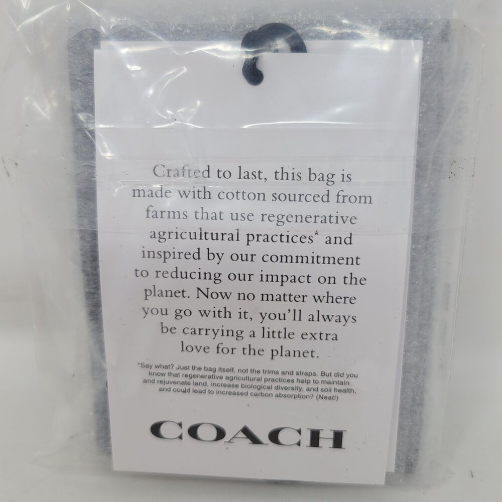 Coach CAT70 Slim Id Card Case In Regenerative Cotton With Quilting Denim NWT - Picture 4 of 5